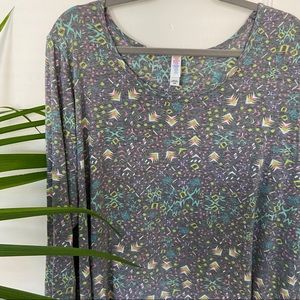 LuLaRoe Lynnae: Gray w/ Colorful Confetti Pattern